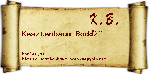 Kesztenbaum Bodó névjegykártya